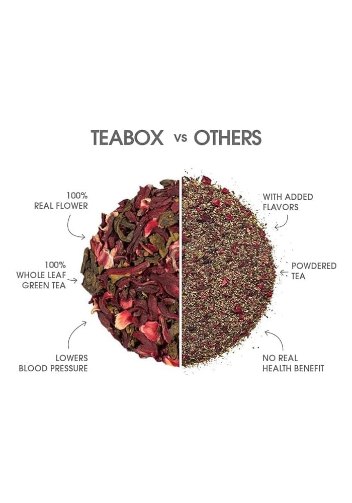 Teabox Hibiscus Cinnamon Clove Green Tea - 100g Loose Tea - Image 2